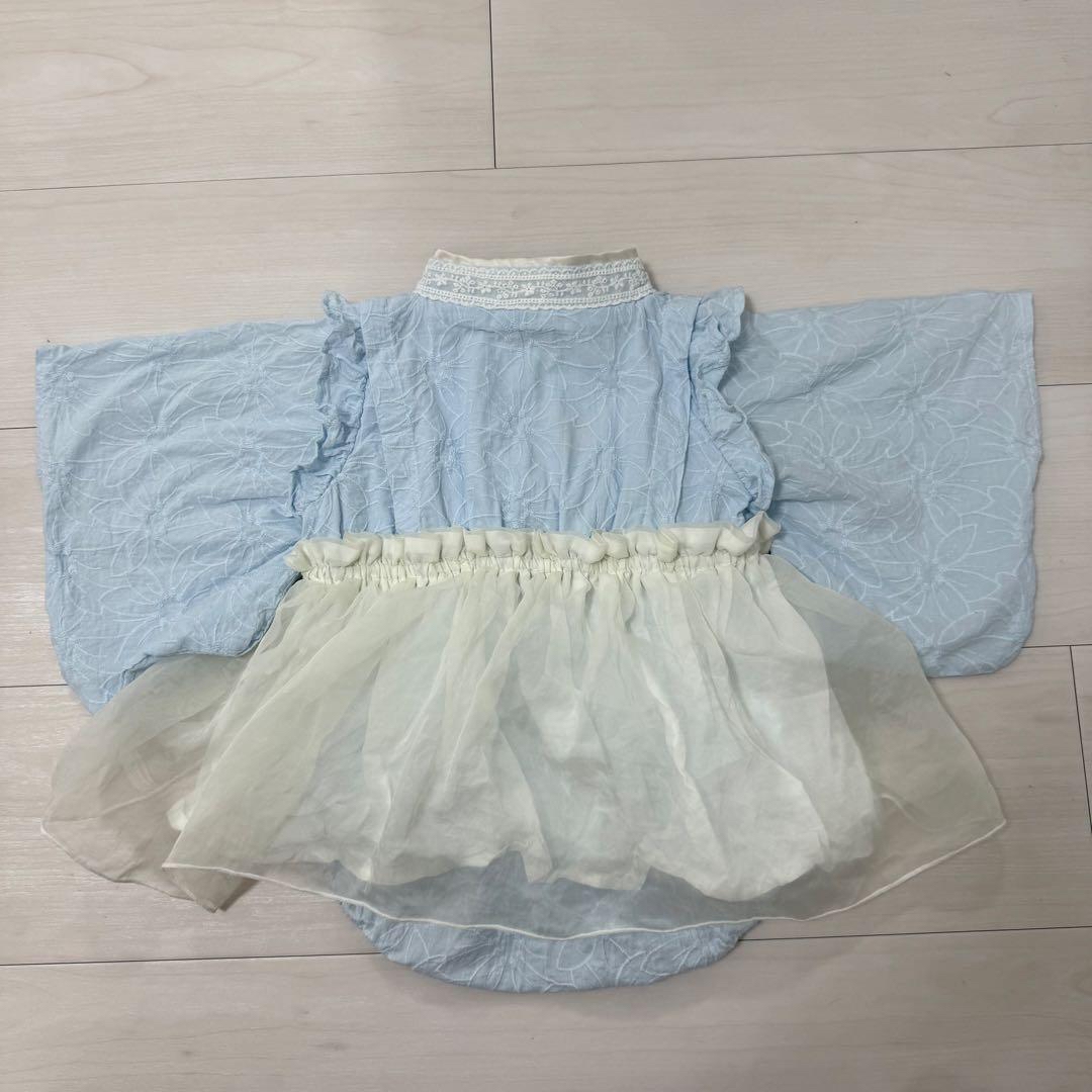 A0109 女仔藍色和服款爬服