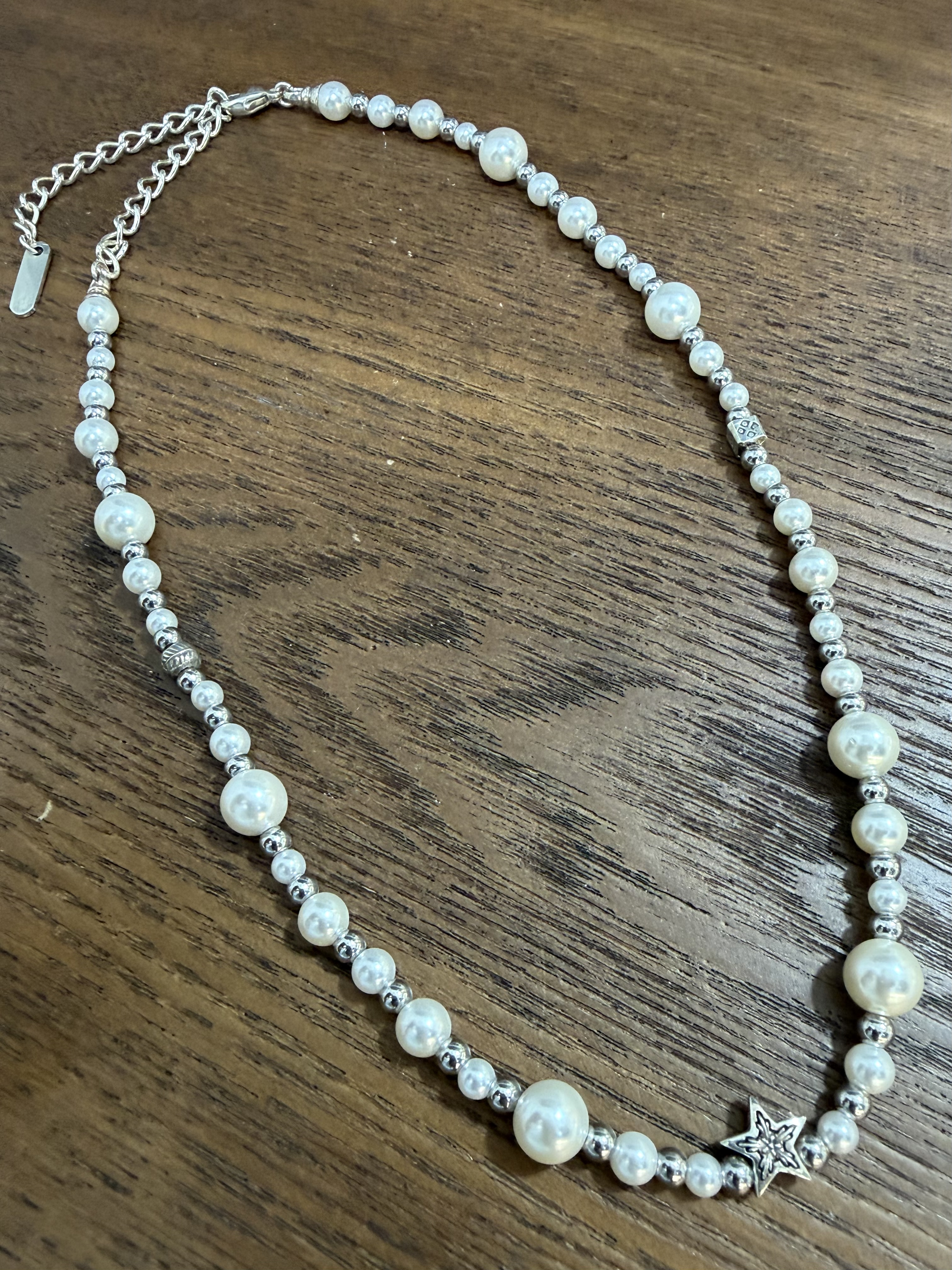 🇰🇷Designer brand White Pearl Star Necklace