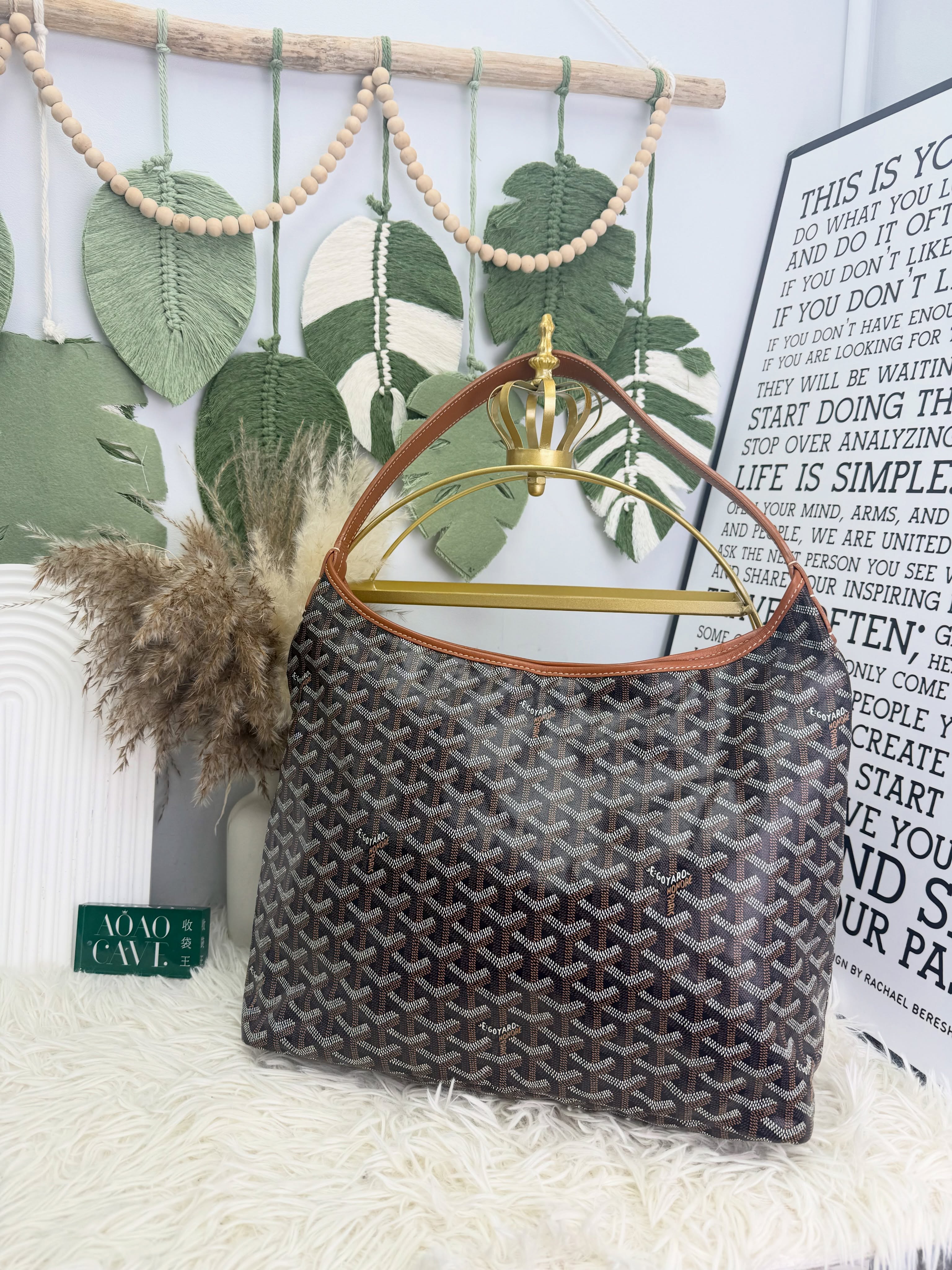 Goyard 👜 PRE OWNED 🛍️老花啡色Hobo pm size 有單 有塵袋
