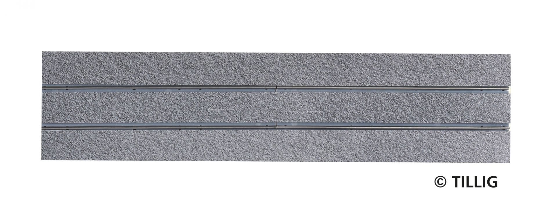 Tillig LUNA HO 單軌(211.2mm)瀝青/混凝土表面 1:87 Straight track(211.2mm) bitumen/concrete 馬路路軌•城市輕軌•電車路軌