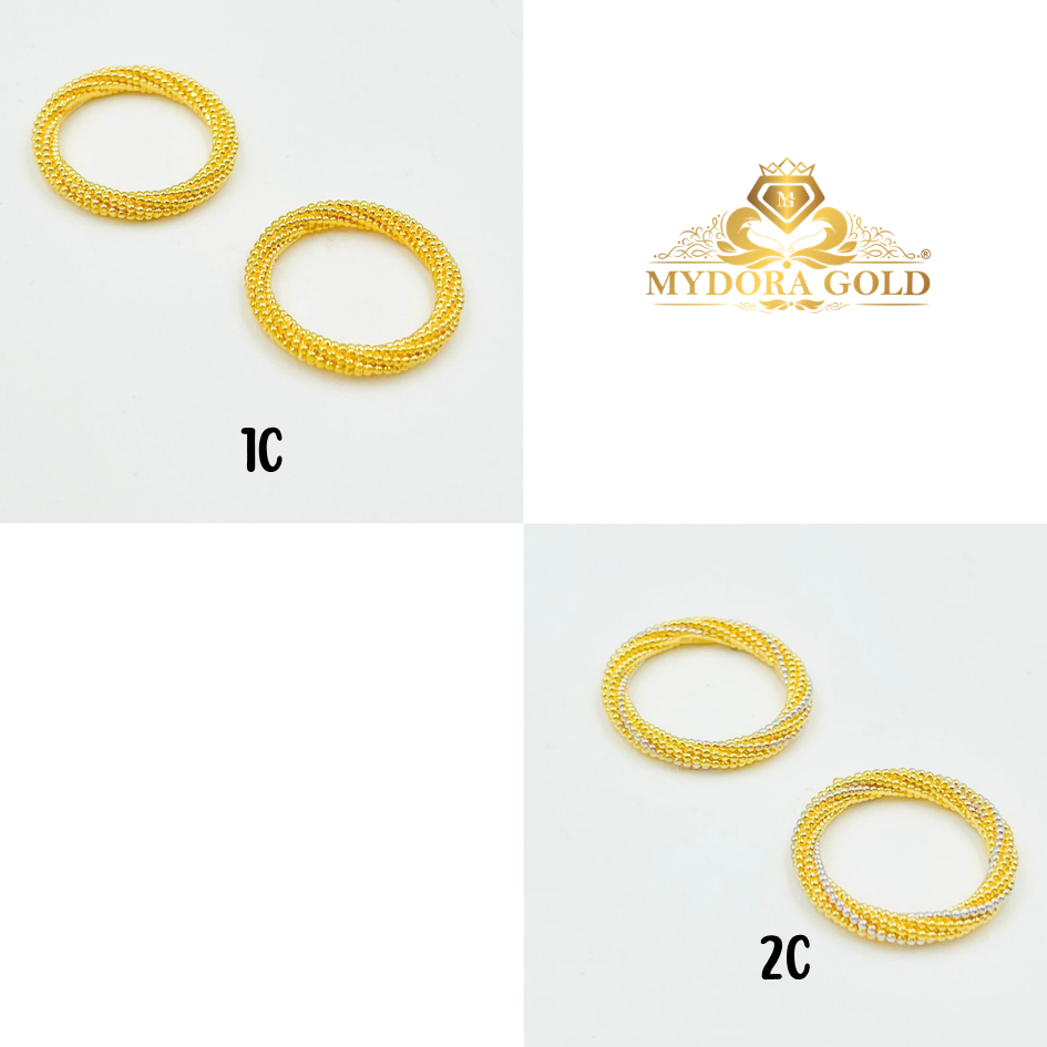 MYDORA Cincin Belah Rotan Pintal Jagung (5G) l EMAS 916/22K
