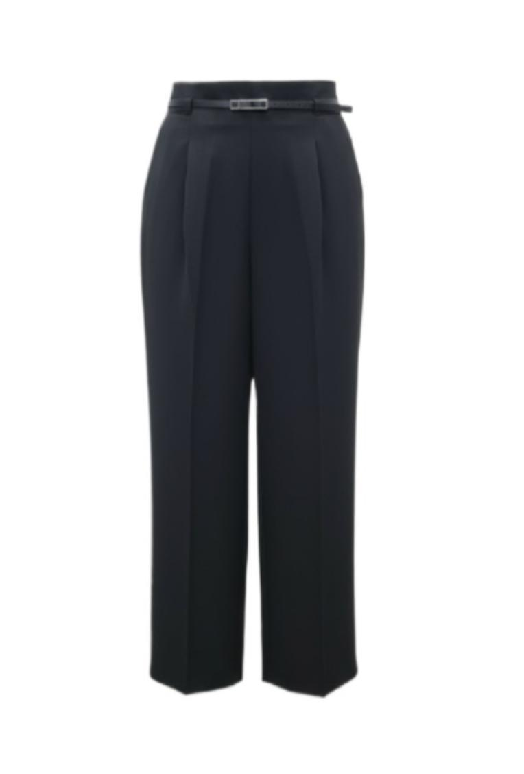 Slim-Belt Straight Pants