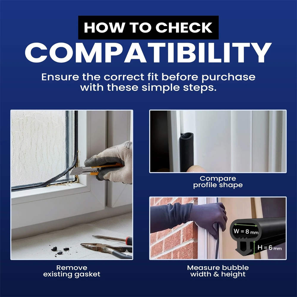 UPVC 門窗防風橡膠密封條 6米  UB0278