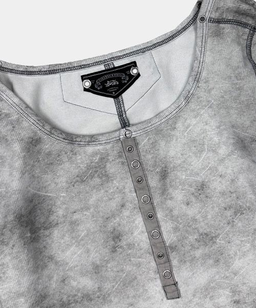 Viper Cotton Rib Henley Neck Long Sleeve - White