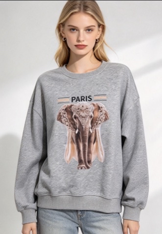 ［訂購］A002 Ornate Elephant Paris Sweatshirt