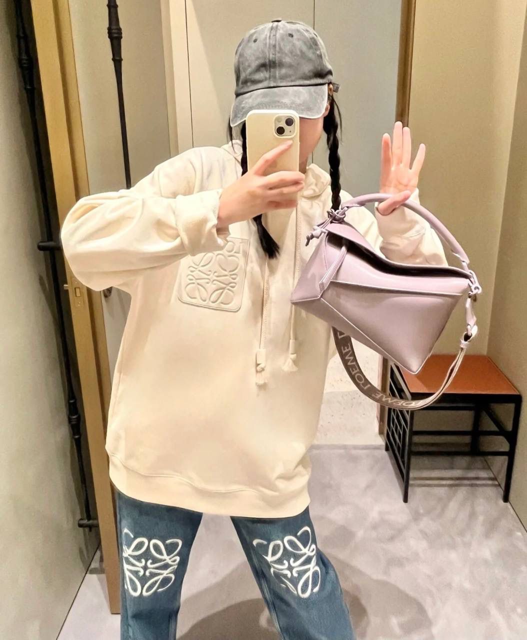 Loewe Puzzle 几何拼接手提斜挎包