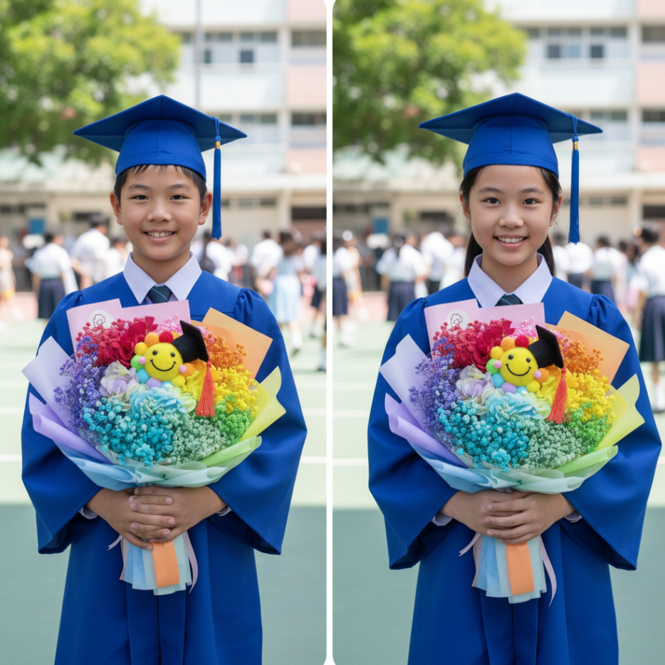  👉🏻乾👈🏻丨全港首創彩虹花束丨笑哈哈畢業花束丨彩虹笑哈哈丨彩虹畢業花束丨棉花花束丨乾花花束丨中花束丨打卡花束丨小學畢業花束丨中學畢業花束丨幼稚園畢業花束丨創意花束丨