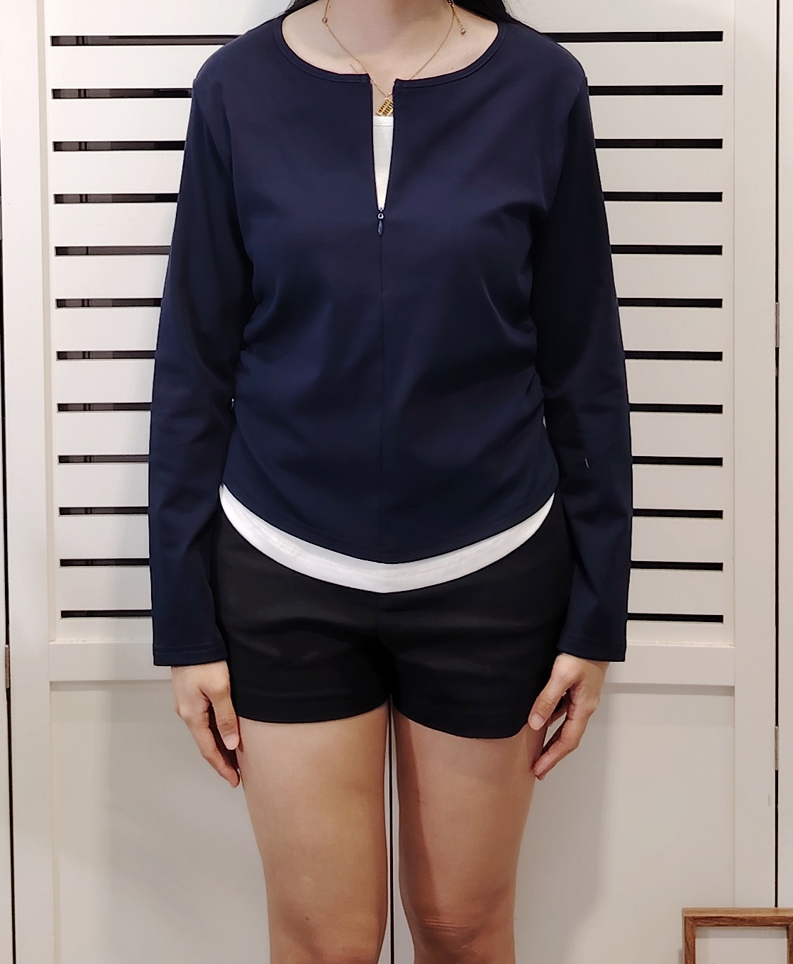 M2886 Half Zip Two Tone Cotton Tee