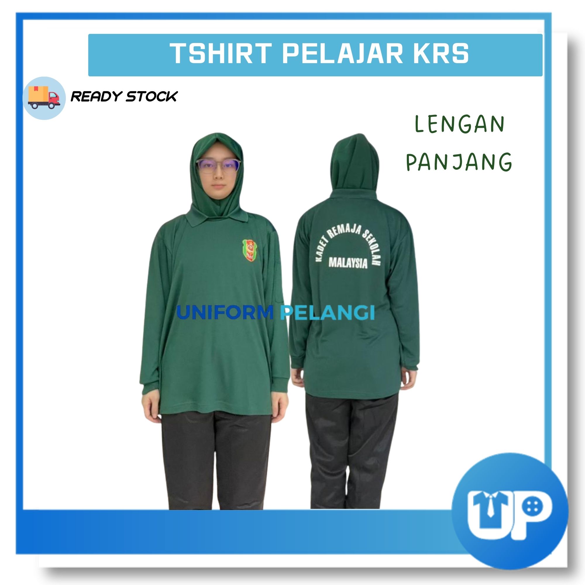 KRS Tshirt New Design Lengan Panjang Microfiber Short Sleeves Kadet Remaja Sekolah Kokurikulum