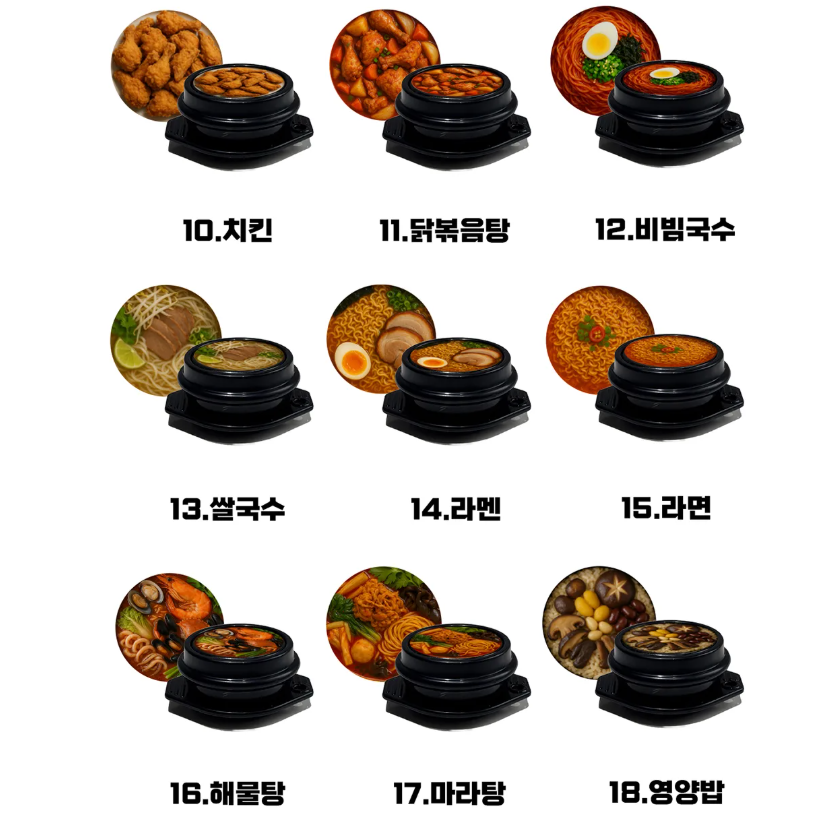 [삼공방] 韓國食物 Keycap Keyring (36款)