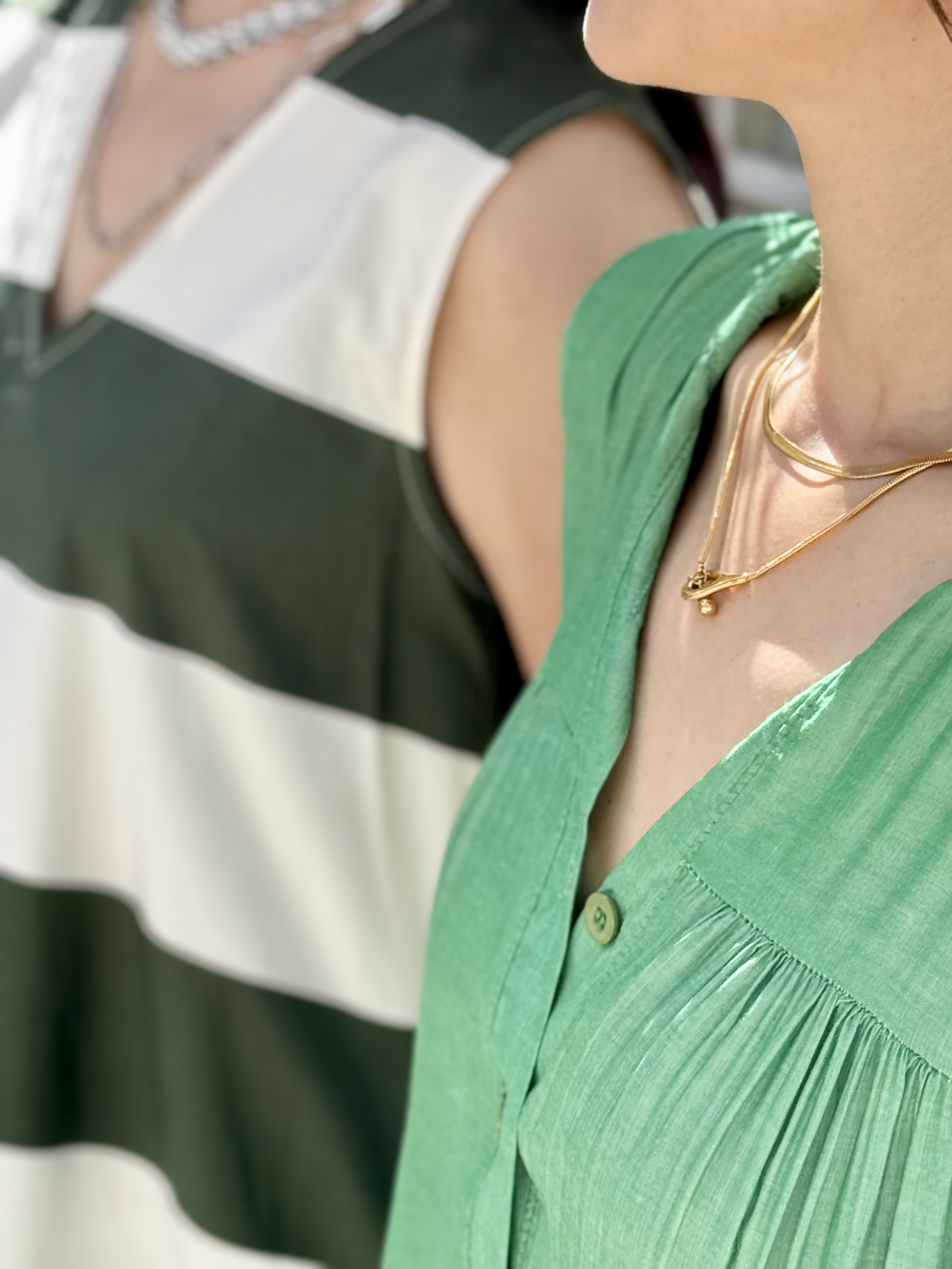 Gold water drop stainless necklace