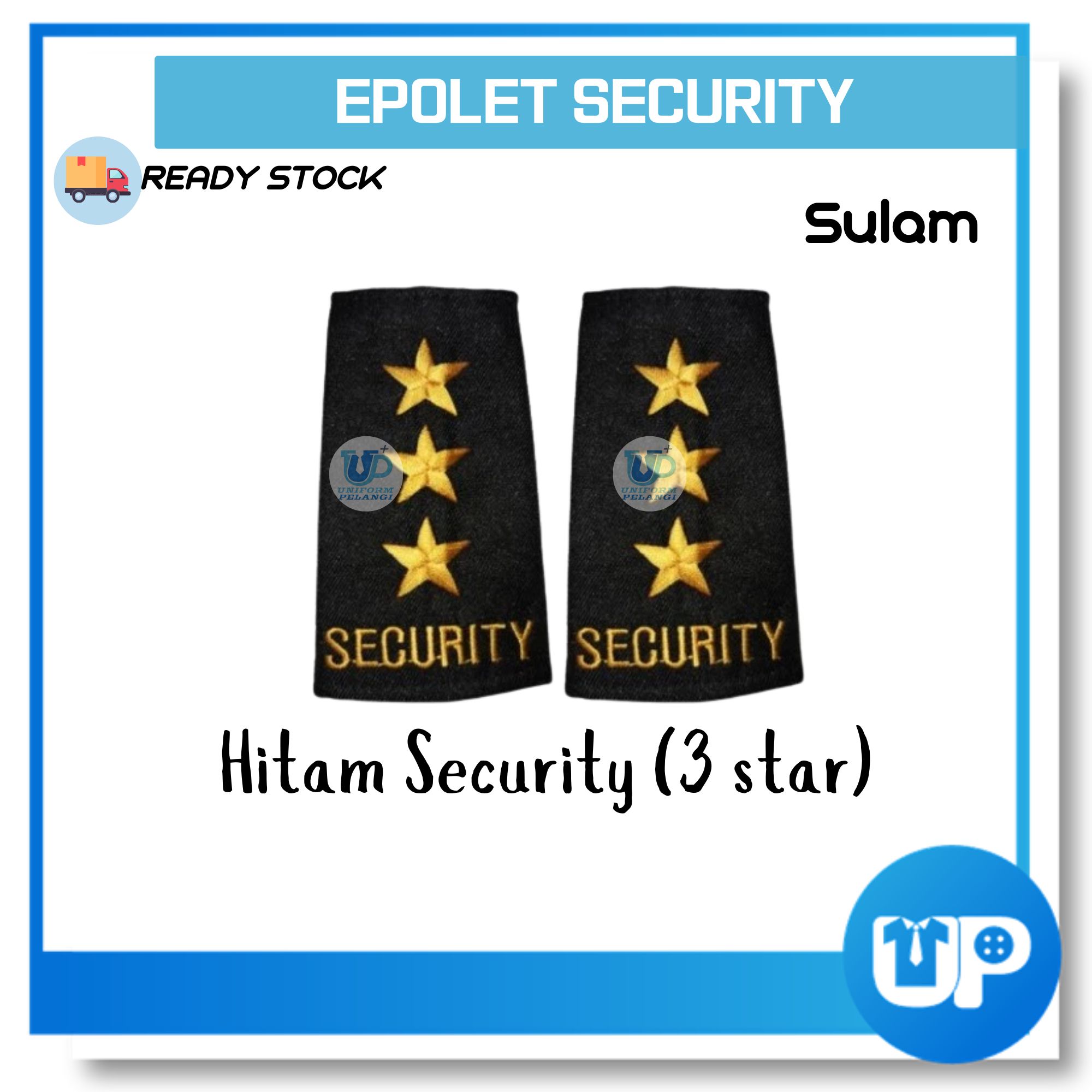 Pengawal Keselamatan Epaulette Security Hitam EPOLET Shoulder Board Black