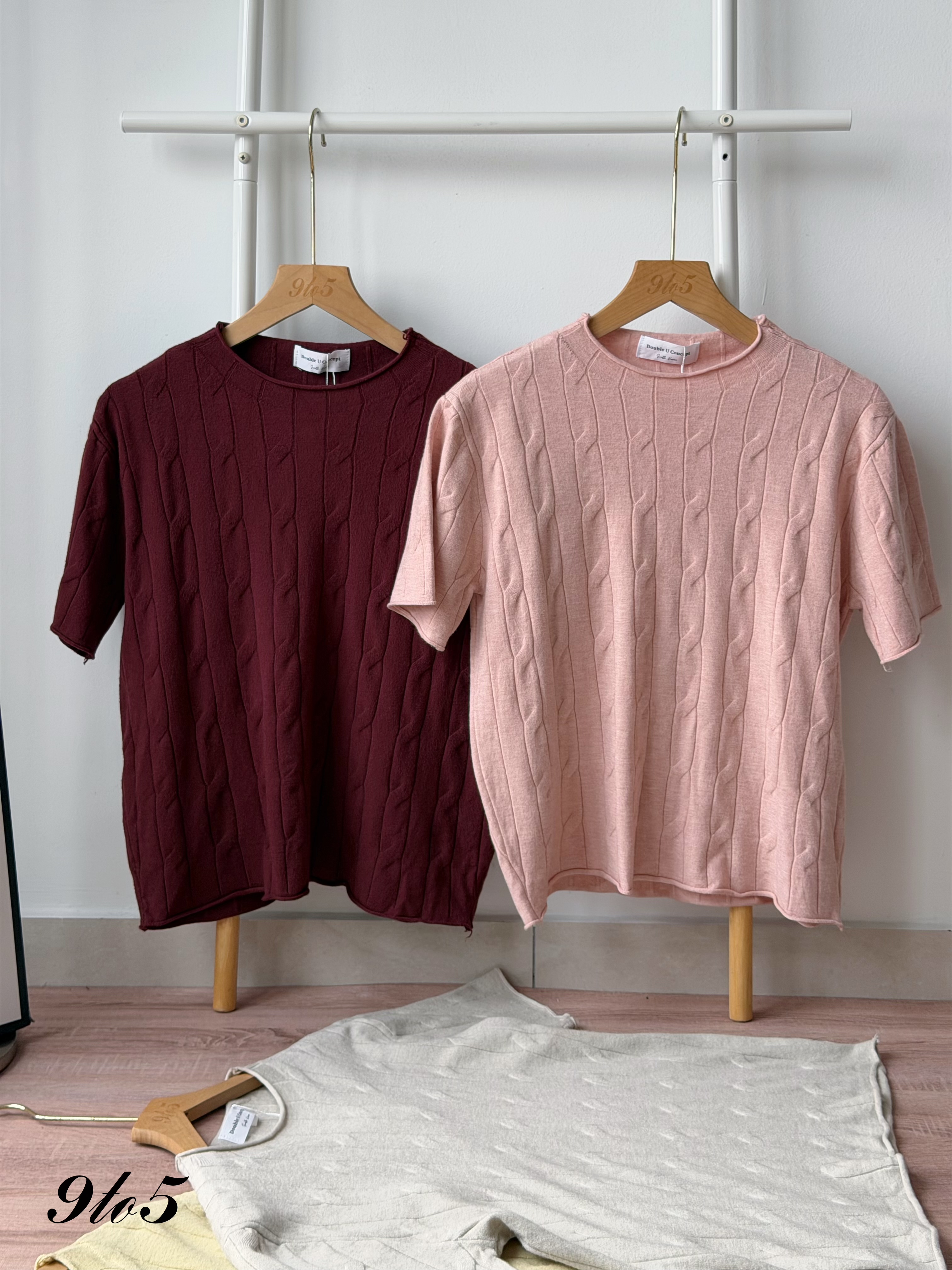T4999 Mock Neck Cable Knit Top - 4 Colors 