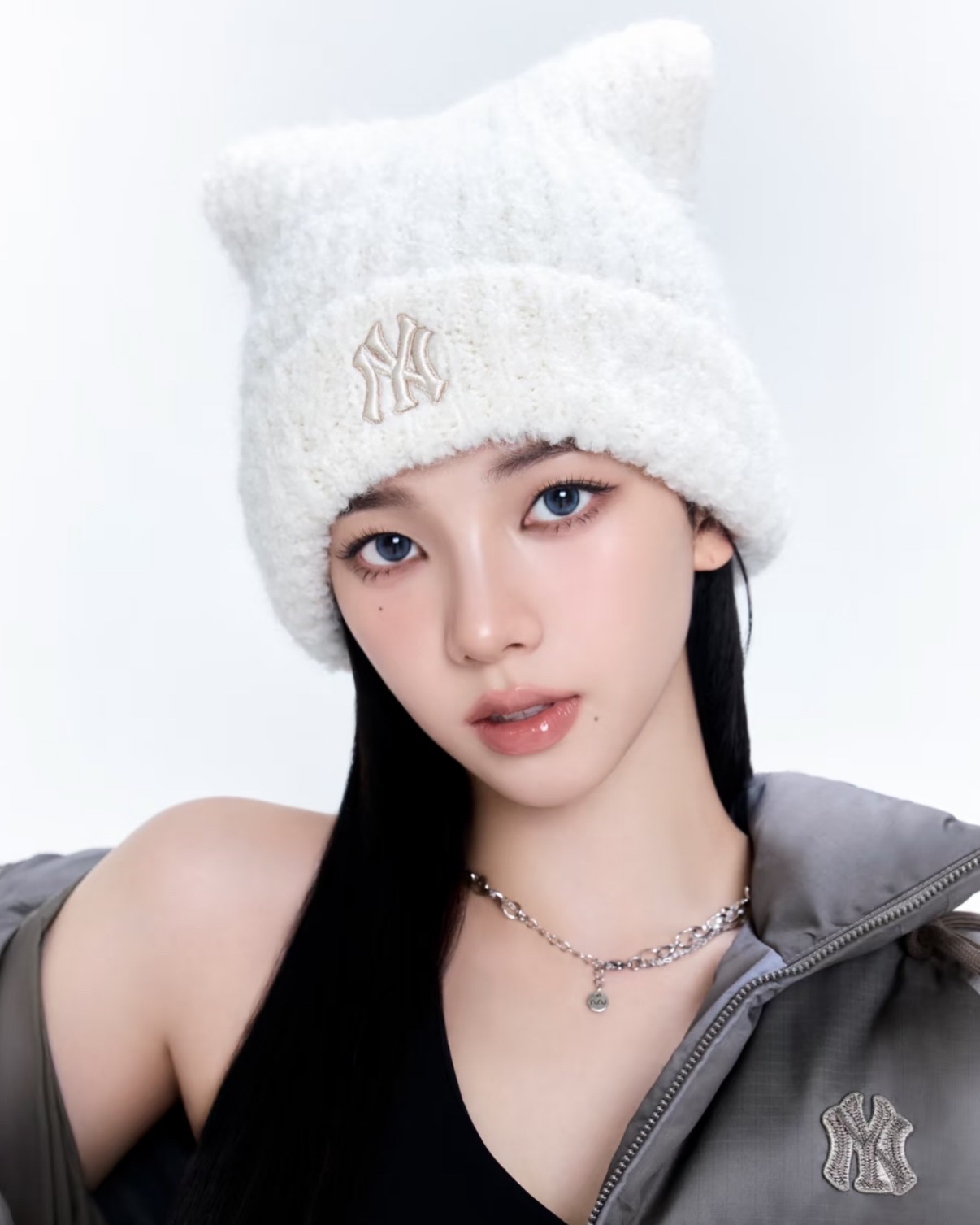 韓國直送🇰🇷MLB MEOW KNIT BEANIE貓耳冷帽/兩款都有！