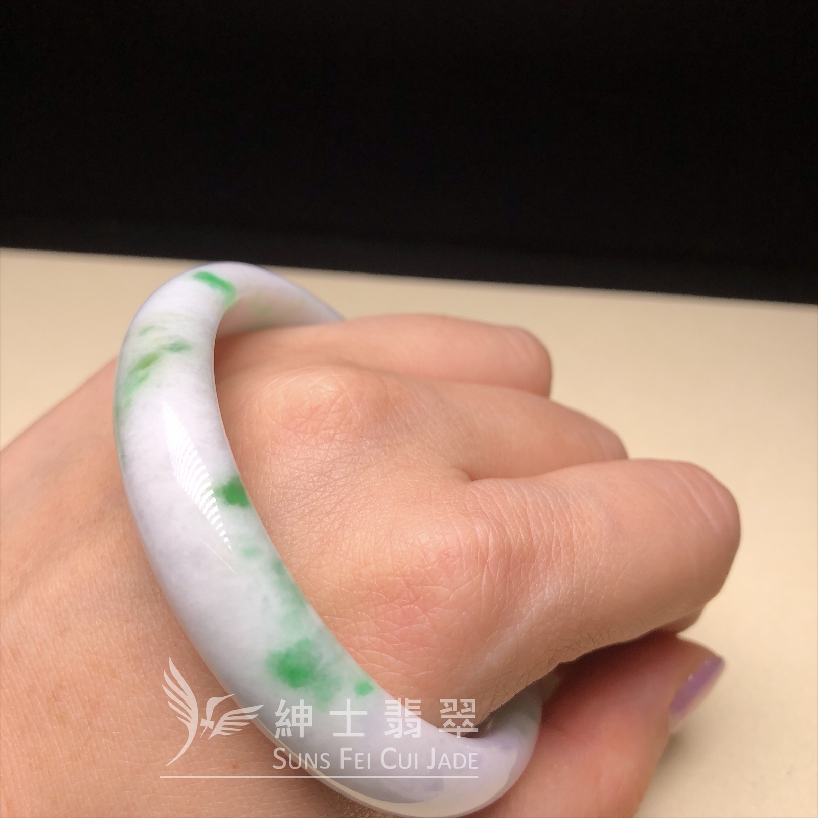 紫底飄翠福鐲56.4mm  YM00150