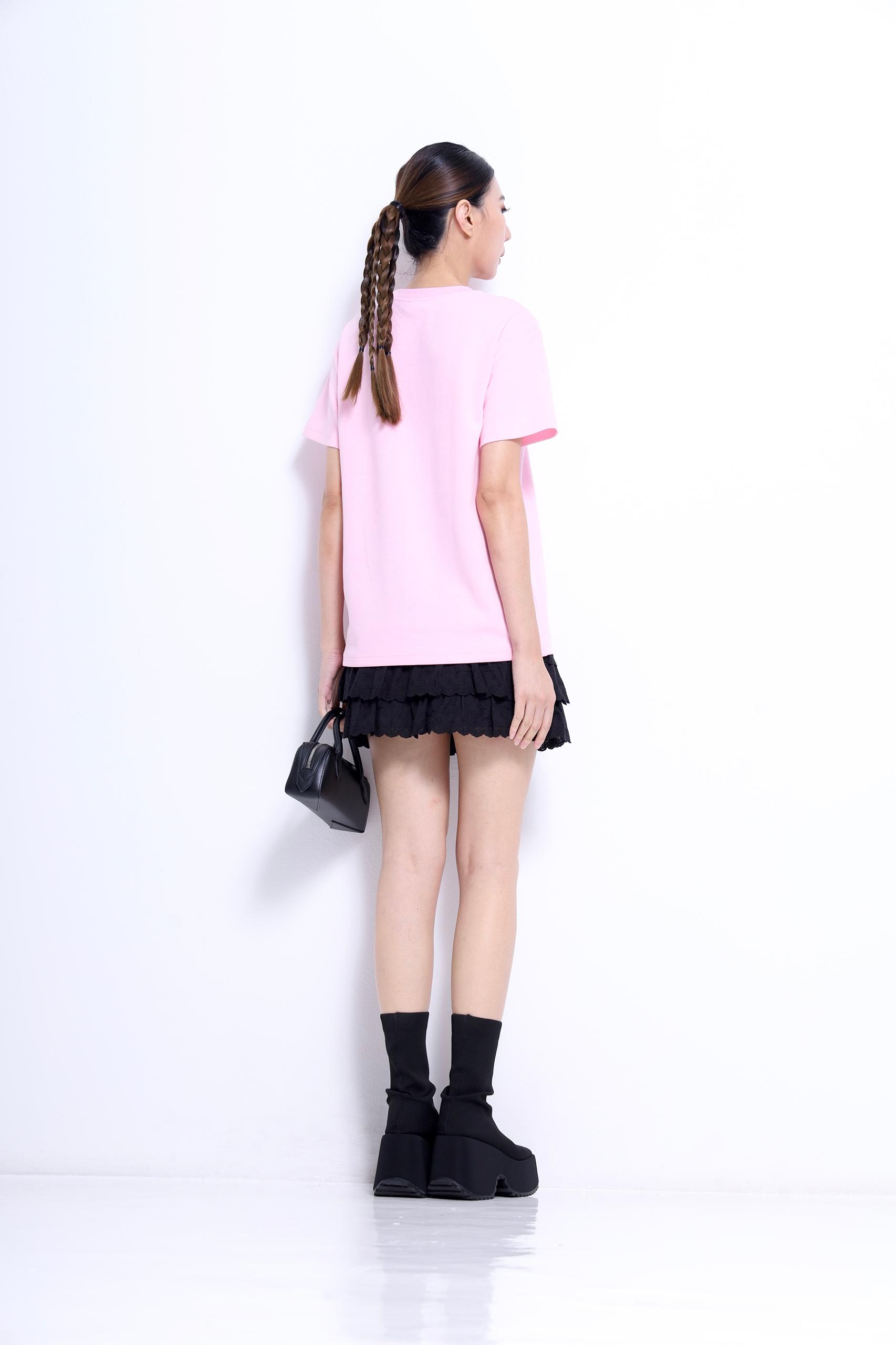 CS1413 COTTON LACEY TIERED SKIRT