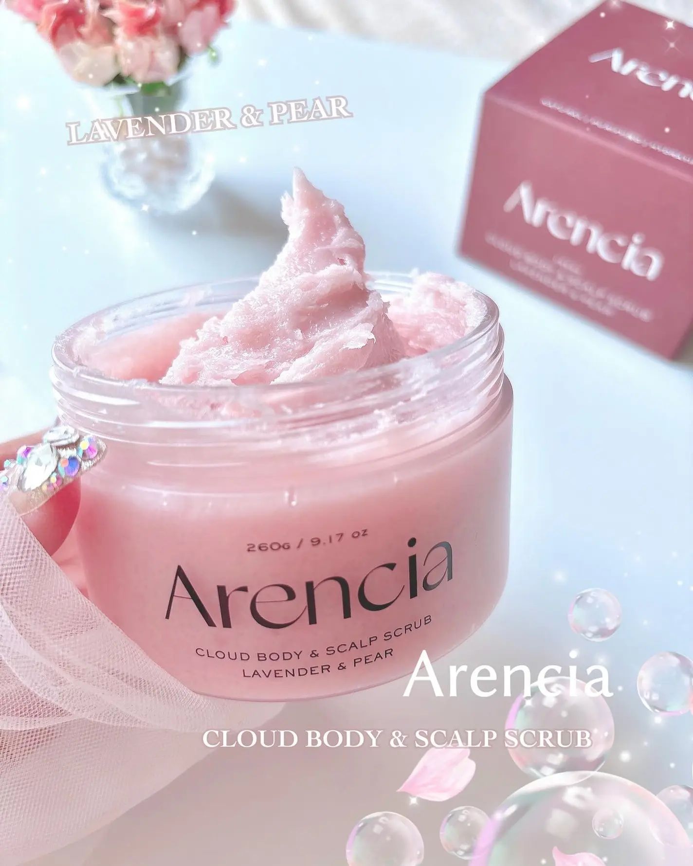 韓國Arencia 粉紅雲朵身體磨砂膏