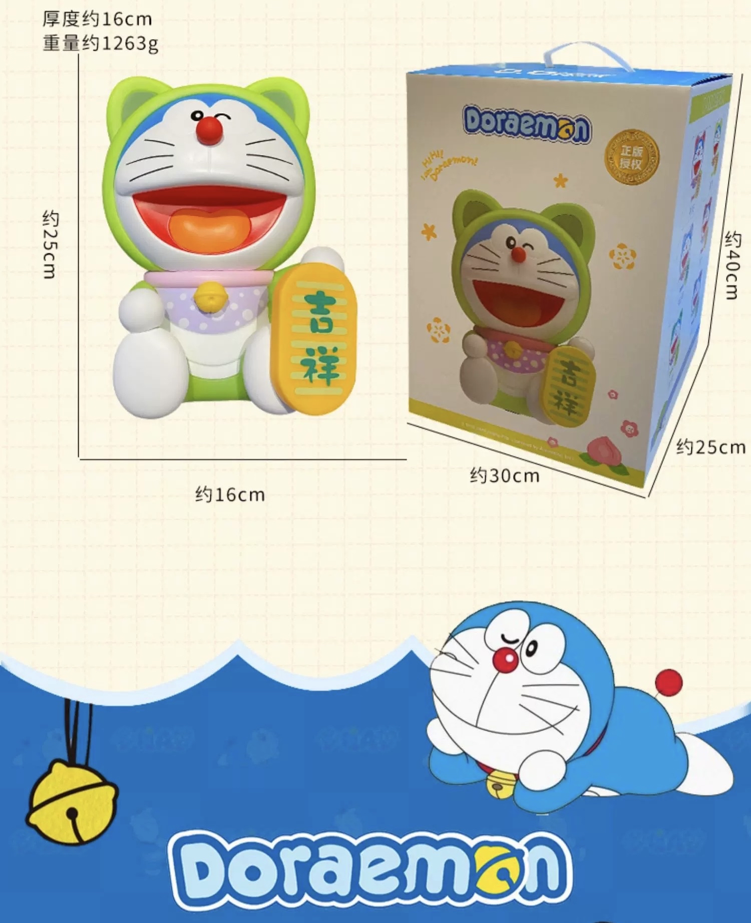 [訂購] 多啦A夢錢罌 擺設 福氣滿滿招財貓 (共8款)