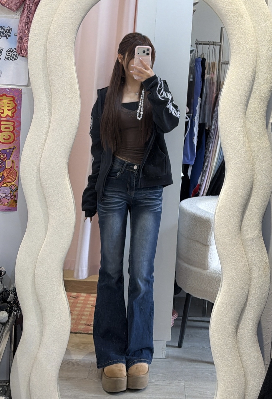 韓國漸變水洗藍超顯瘦喇叭3.0！