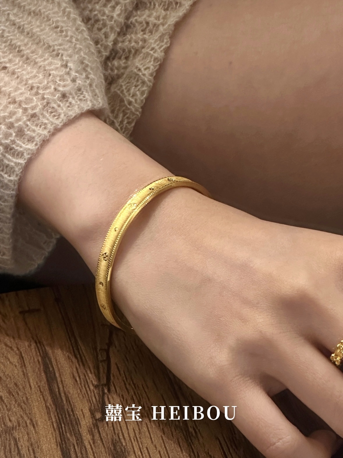 【无氢5D】拉丝四叶草-手镯