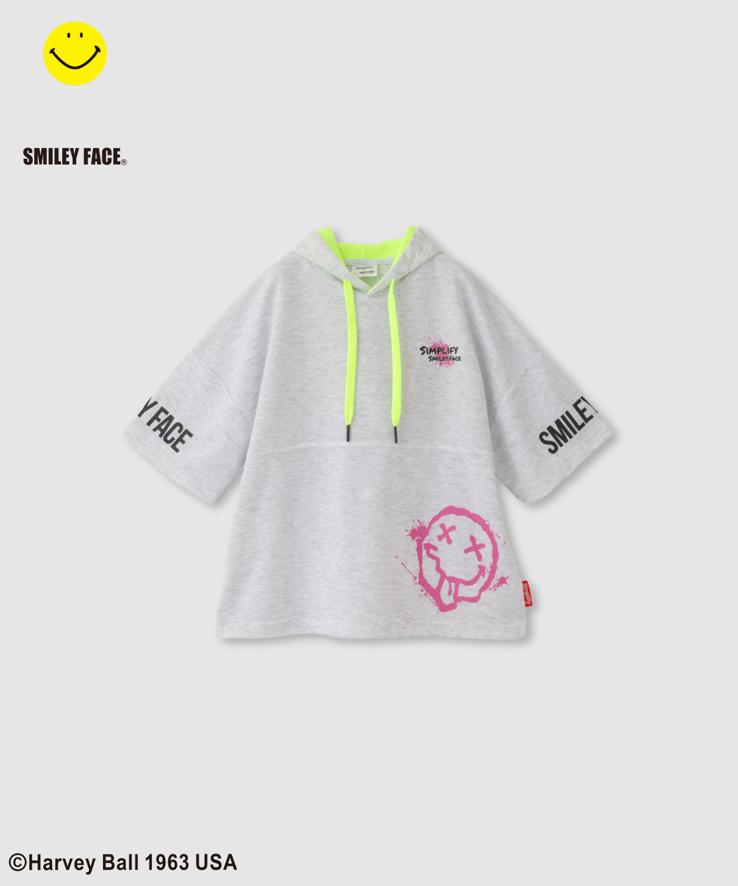 🆕【⭐訂購⭐】🇯🇵日本直送 🌀Simplify 噴繪風Smiley Face 連帽短袖tee［2款選］🌀[ELJA-0196][261121]