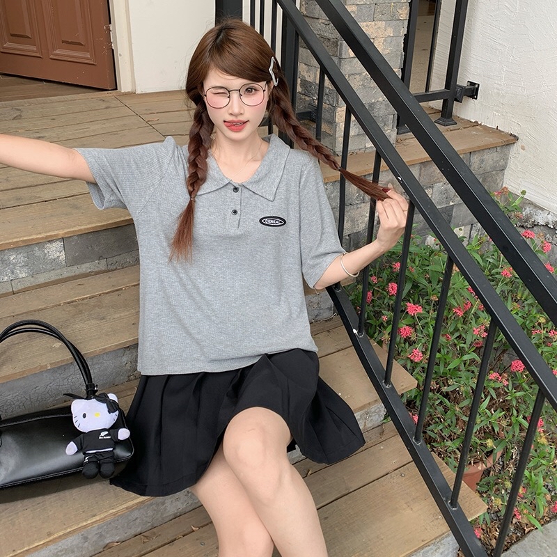 B261(0502裙) 美式复古大版百褶黑短裙 