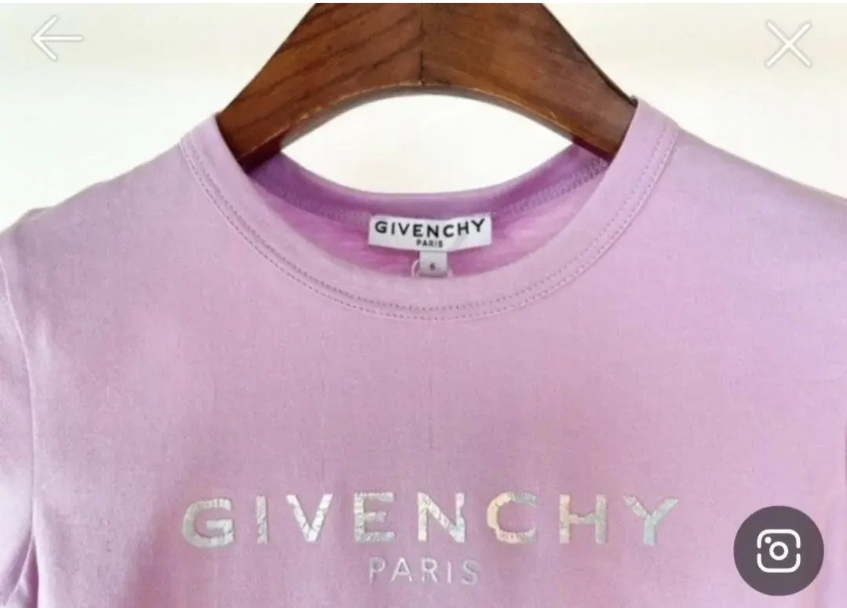 Givenchy kids 粉紫色幻彩logo tee