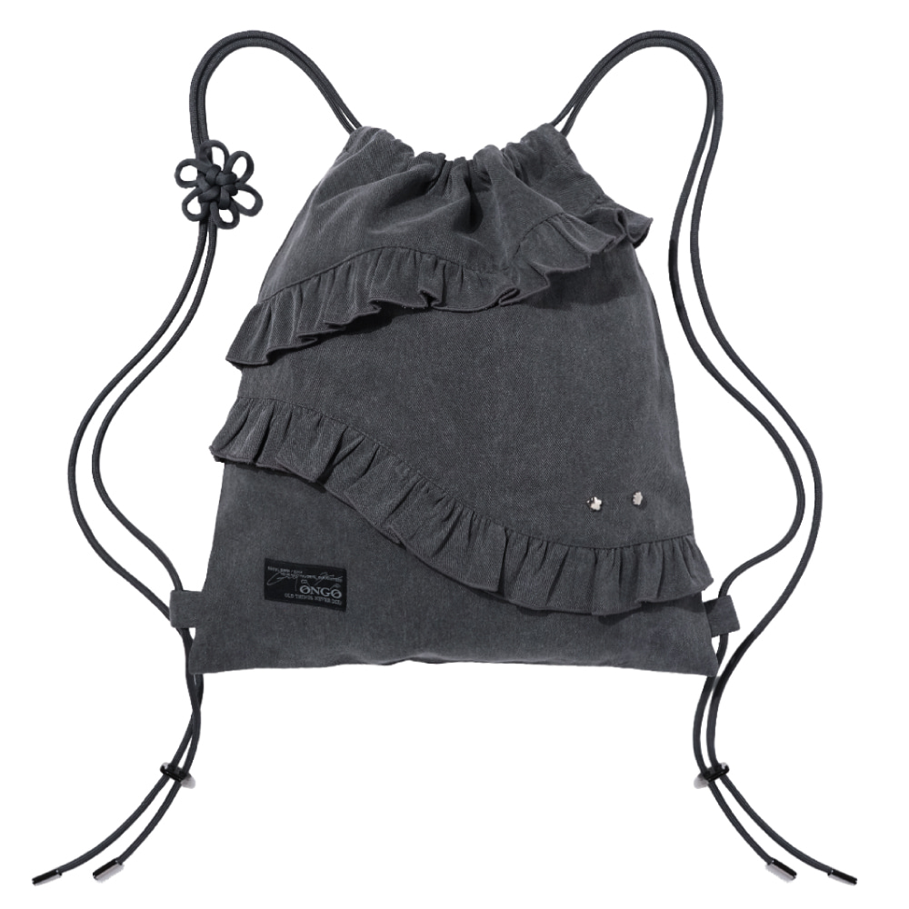 Flower Knot Ruffle Bag_Charcoal 