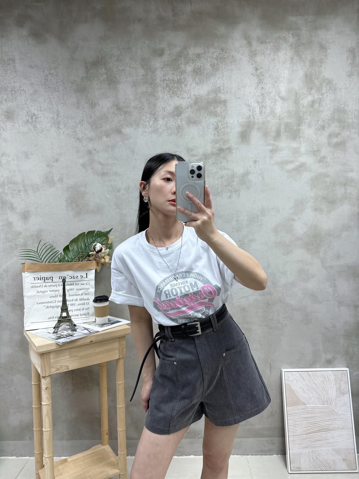 G17 糖果系拼色print Tee