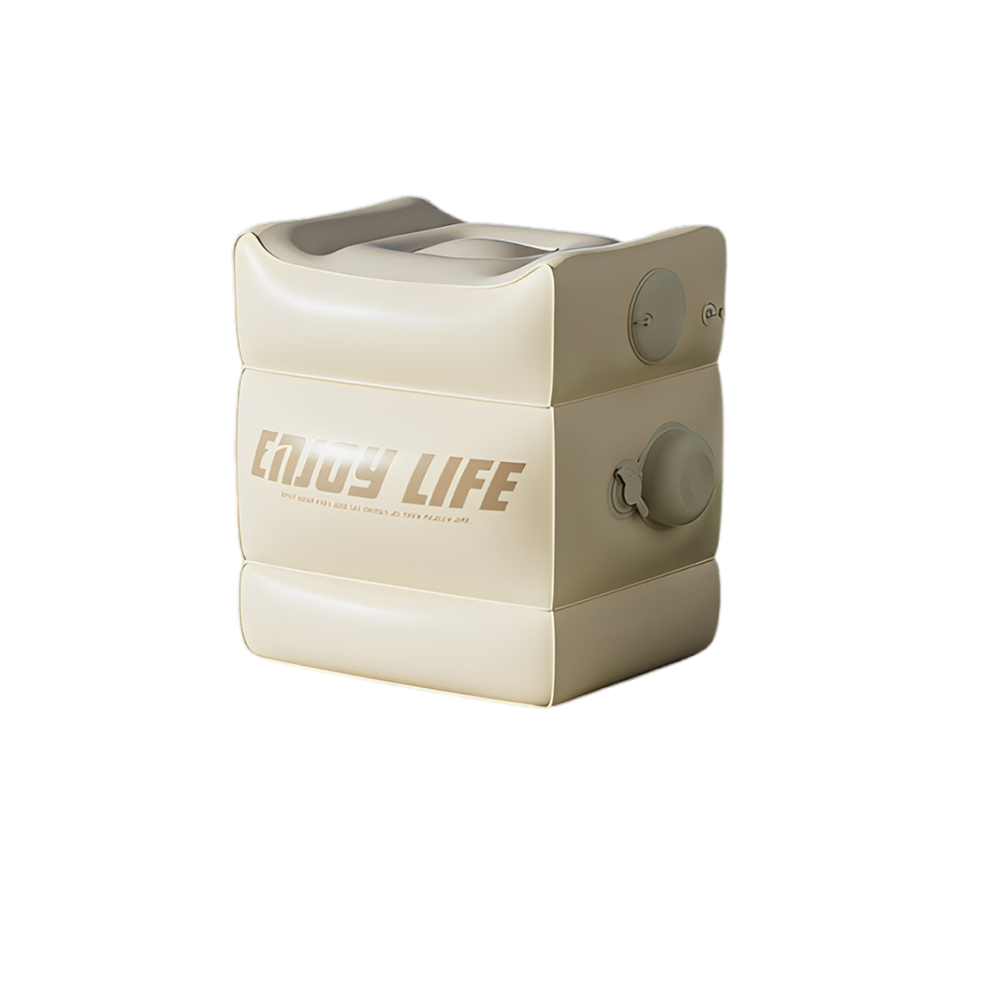 充氣腳墊 腳凳 長途飛機放腳墊 火車 高鐵 汽車足墊 充氣腳墊足踏 白色 [平行進口] HK2769