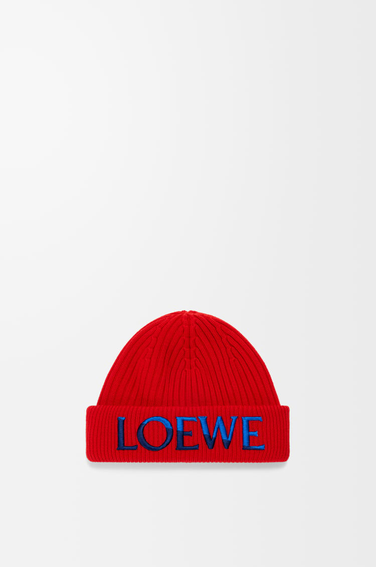 限時優惠✨ (只限紅色)  訂貨🍒Loewe 拼色刺繡logo beanie  FREE SIZE ~ wool