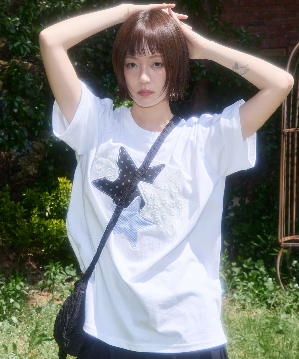 🇰🇷訂購｜FANCY CLUB ｜Mix Star Angel Patch Tee 2色 