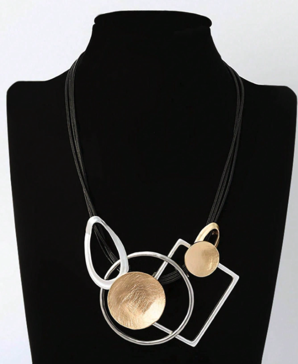 Vintage Geometry Statement Necklace