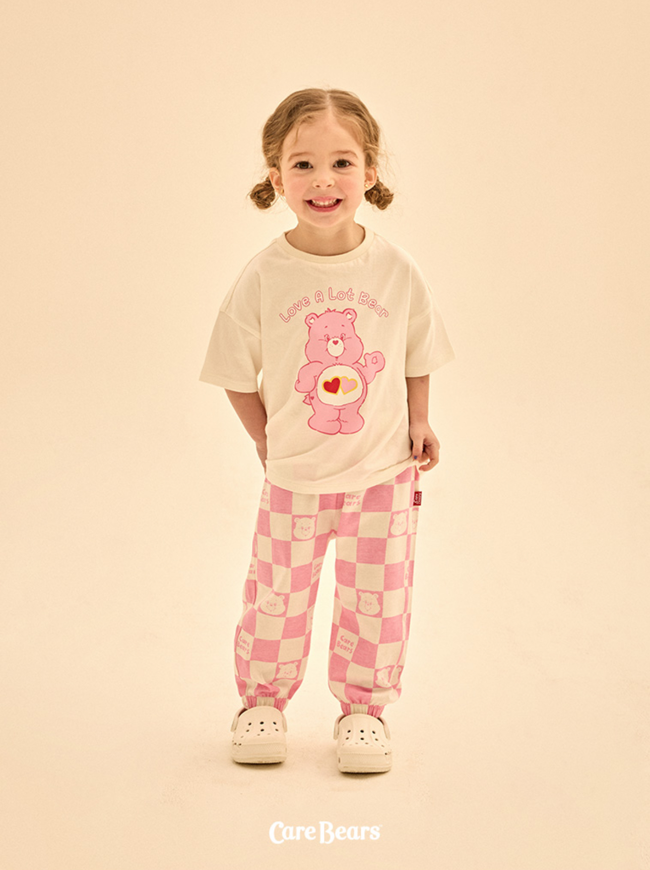 ☀️預訂 韓國直送☀️🇰🇷正版Care Bears兩色暴躁愛心小熊印花棋盤格紋上下套裝