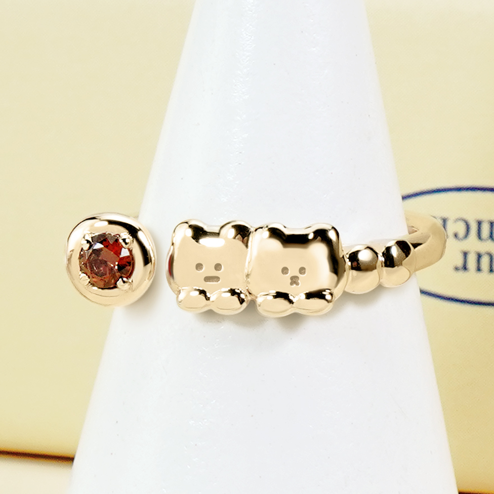 📦訂購 台灣限定 STORY 故事銀飾 布朗尼經典系列 麵包熊&巧克熊晶鑽純銀戒指