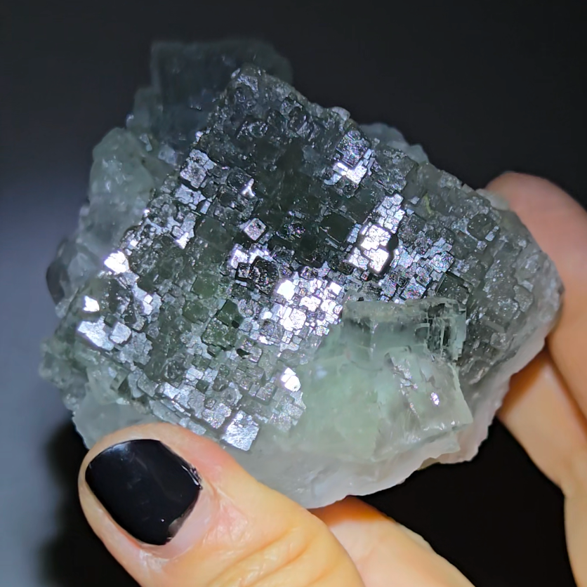 QR code cubic fluorite from Xianghualing - FL333