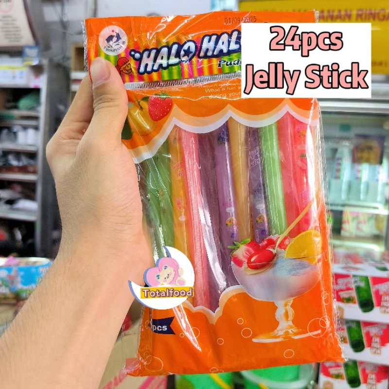 24pcs Twinfish Halo Halo Pudding Jelly Stick fruits flavor buahbuahan (orange pkt)