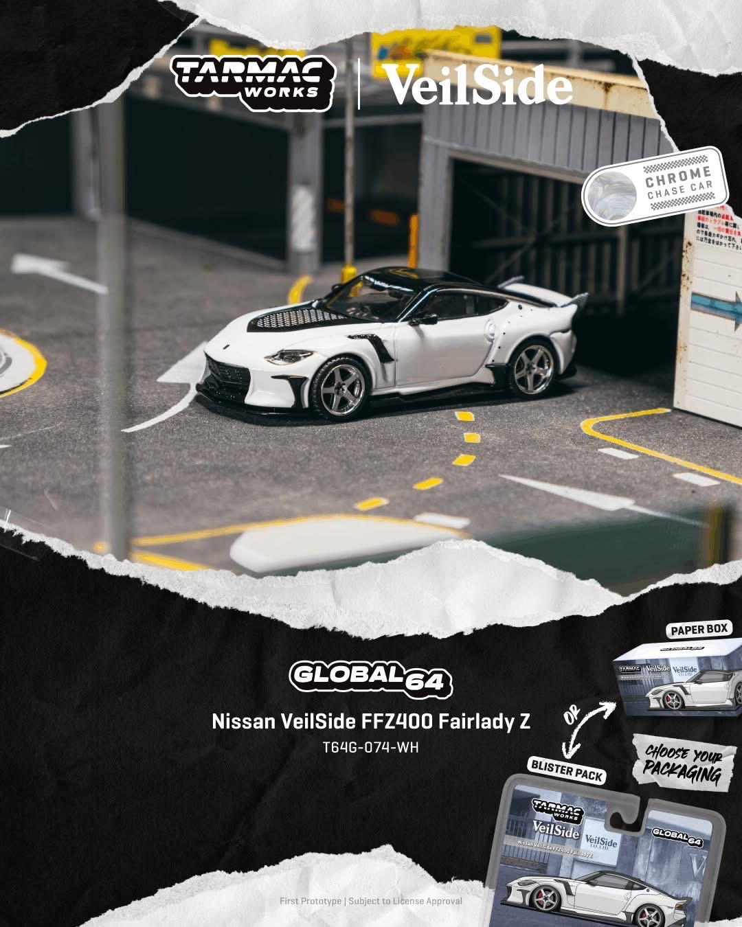 （預訂 Pre Order) Tarmac Works  ( T64G-074-WH ) Nissan VeilSide FFZ400 Fairlady Z White