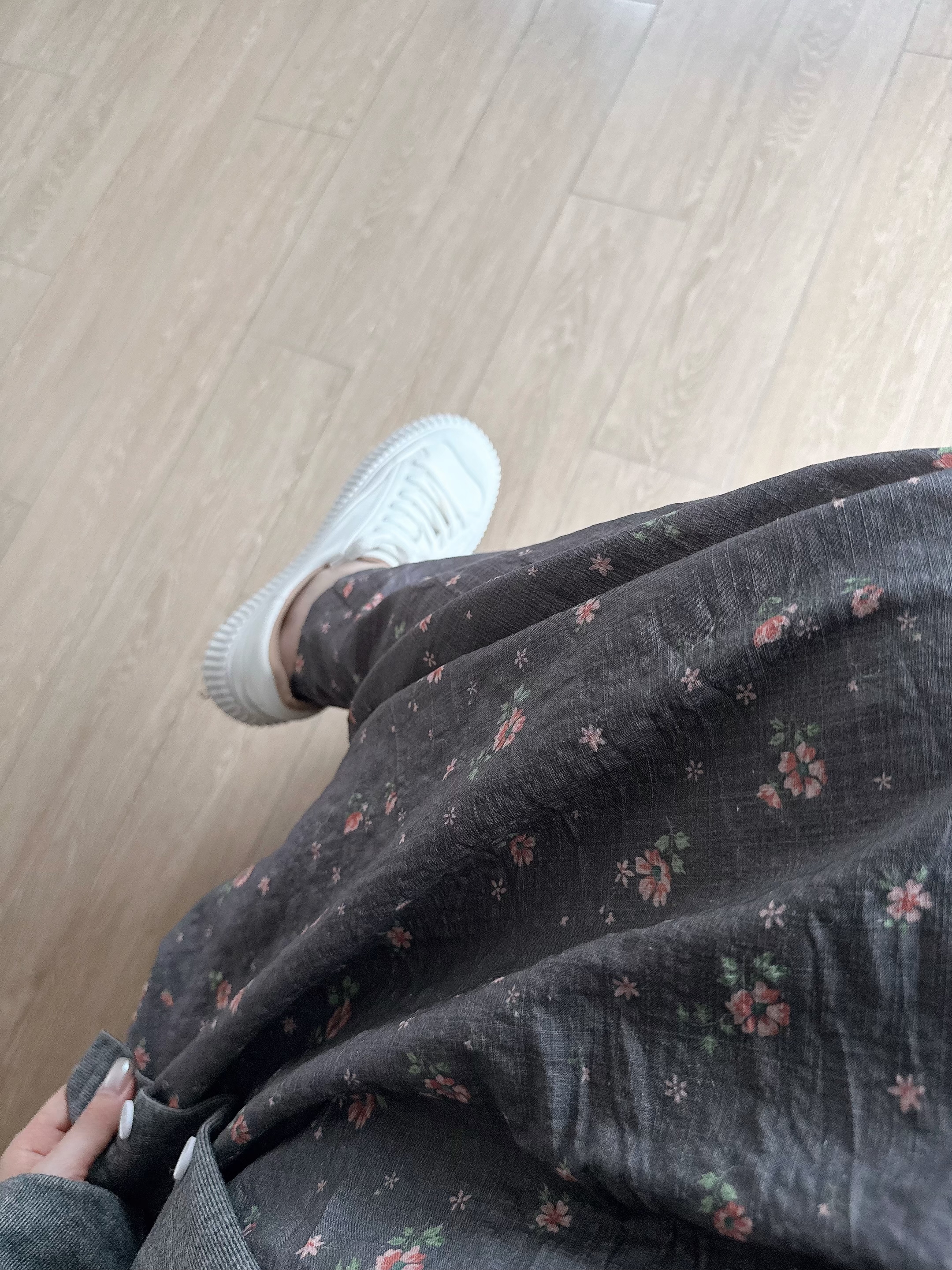 🍂正秋預訂✅ 灰拼粉花束繩傘半截裙