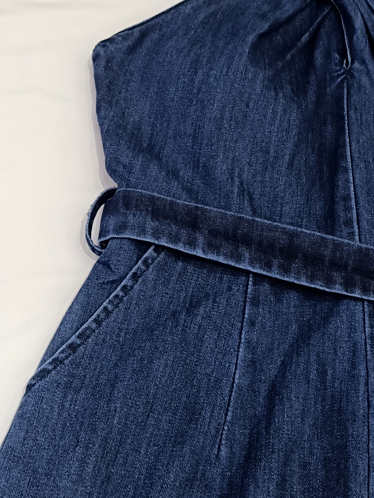 Denim Halter Jumpsuit M184