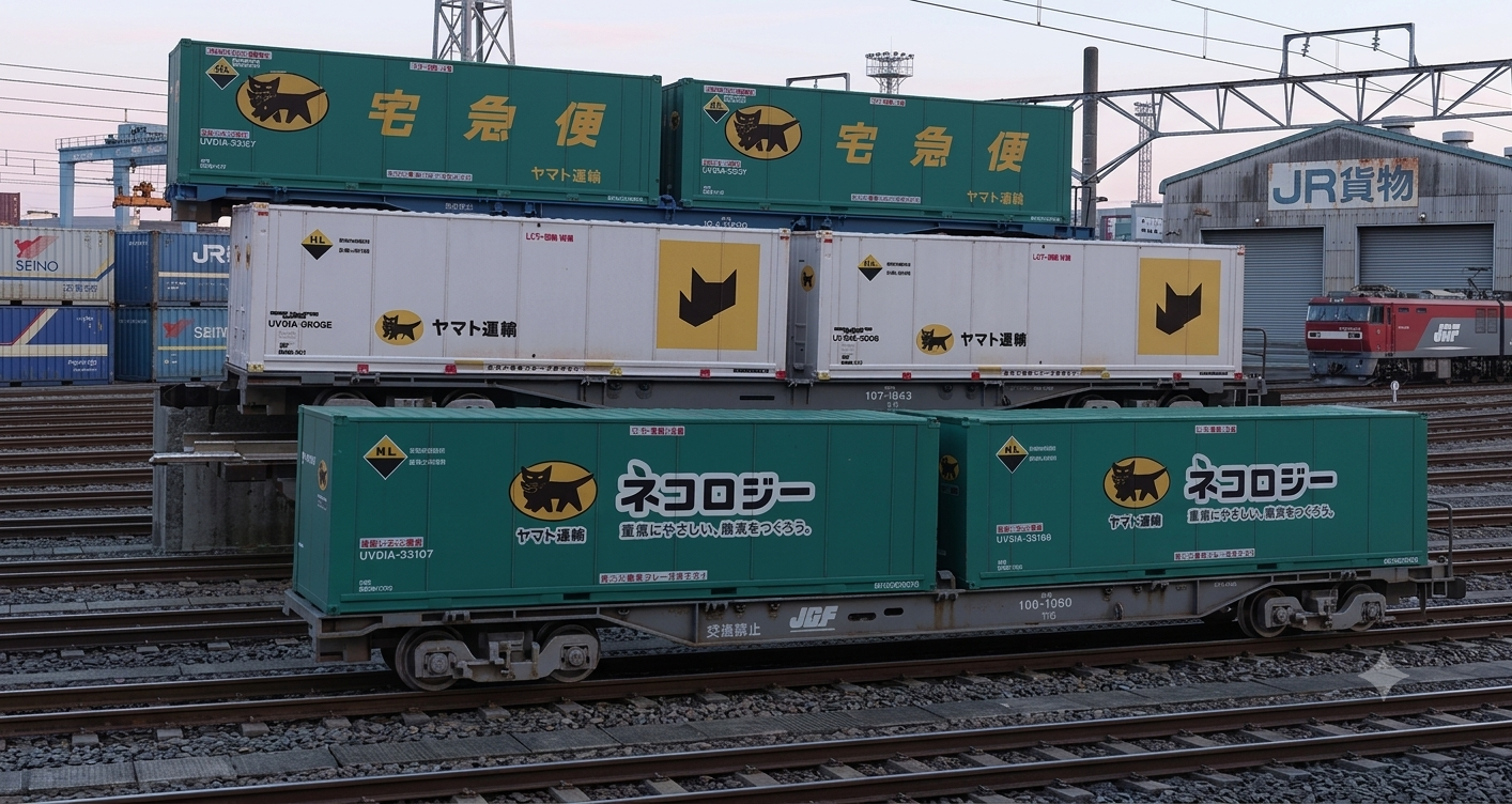 Tomix 宅急便貓貓貨櫃平板車（一套三款）