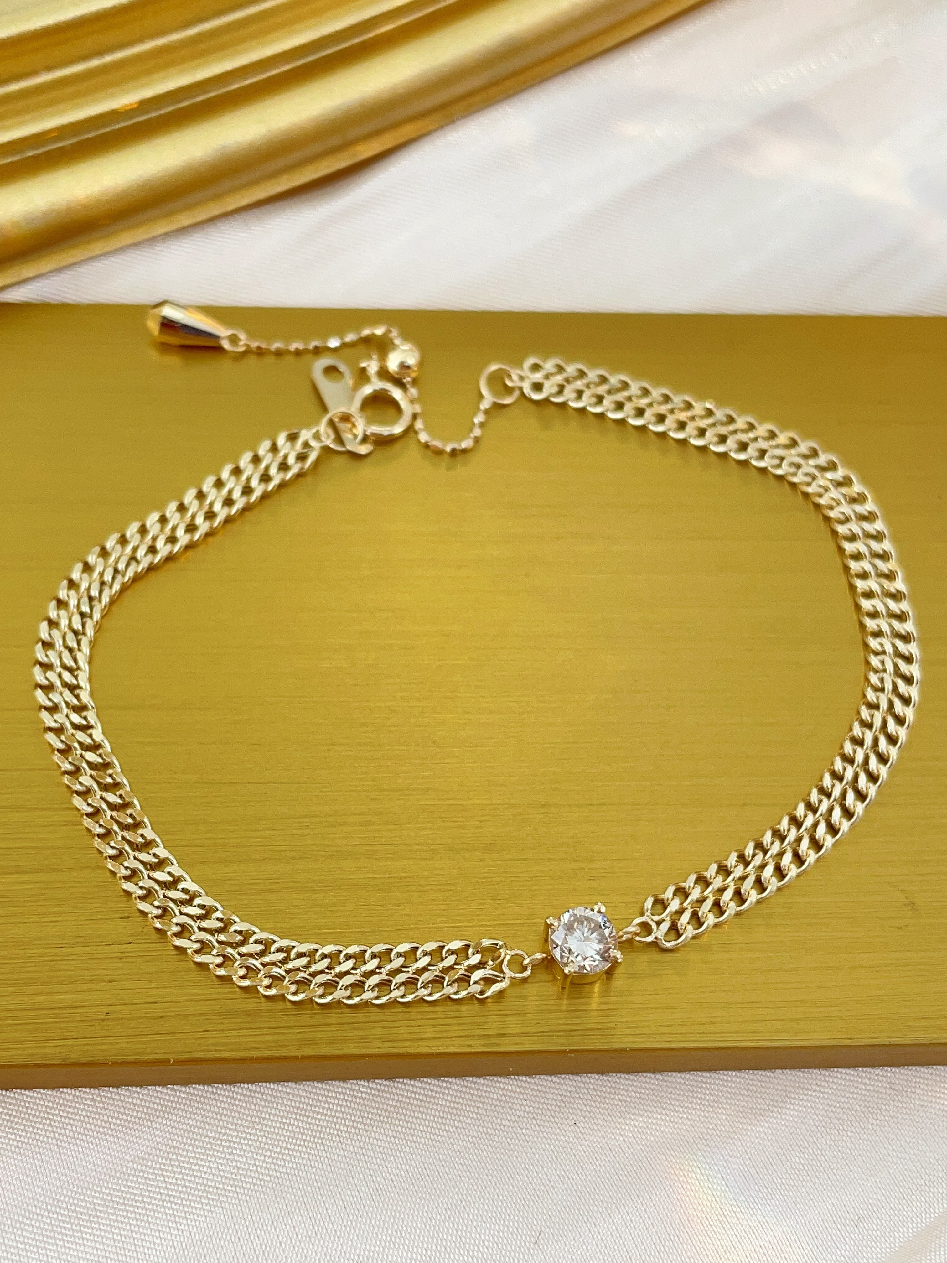 Diamond double-layer Cuban bracelet N240373
