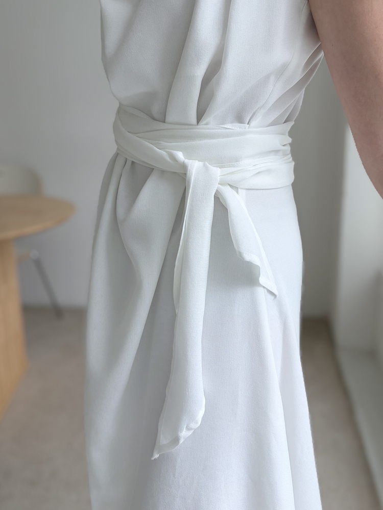 Athena Drape Dress (White)