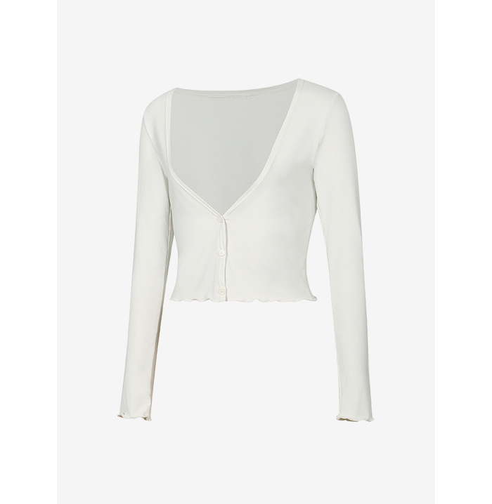 初春Deep V 開胸Cardigan 預購_Basic V-neck cropped cardigan by Grandeline