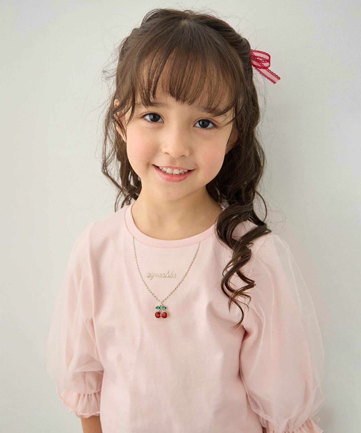 🆕【⭐訂購⭐】 🇯🇵日本直送🌀刺繡櫻桃寶石項鍊 薄紗 七分袖上衣［3款選］🌀[ELBA-0194][260310]