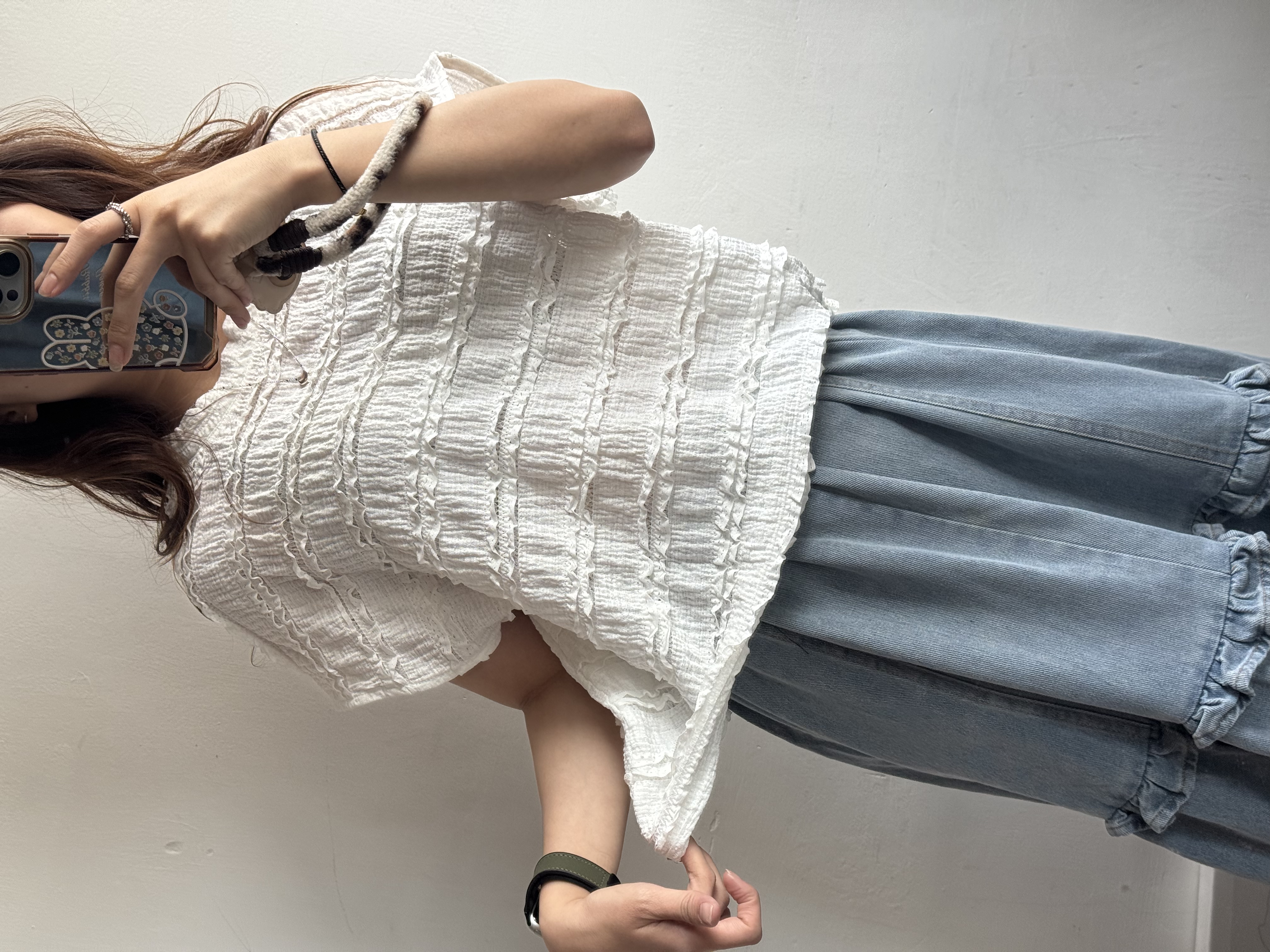 皺皺束腳blouse  