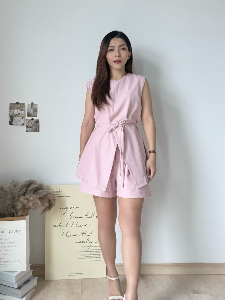 Korean Tailored Tie-Waist Set 韩系系带西装短裤套装 ( 3 colours )