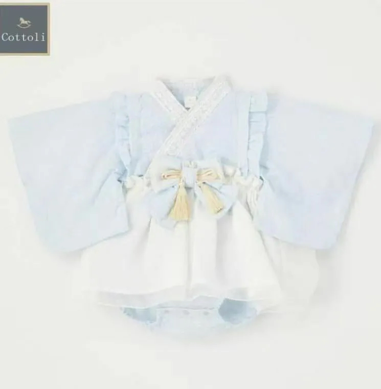 A0109 女仔藍色和服款爬服