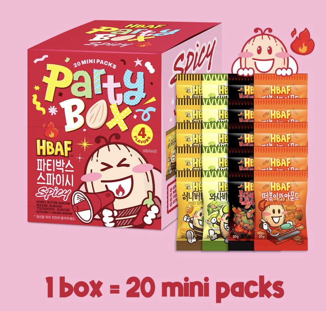 韓國 HBAF 派對必備 杏仁堅果 辣味 零食包 20包/ 盒｜Spicy Party Box