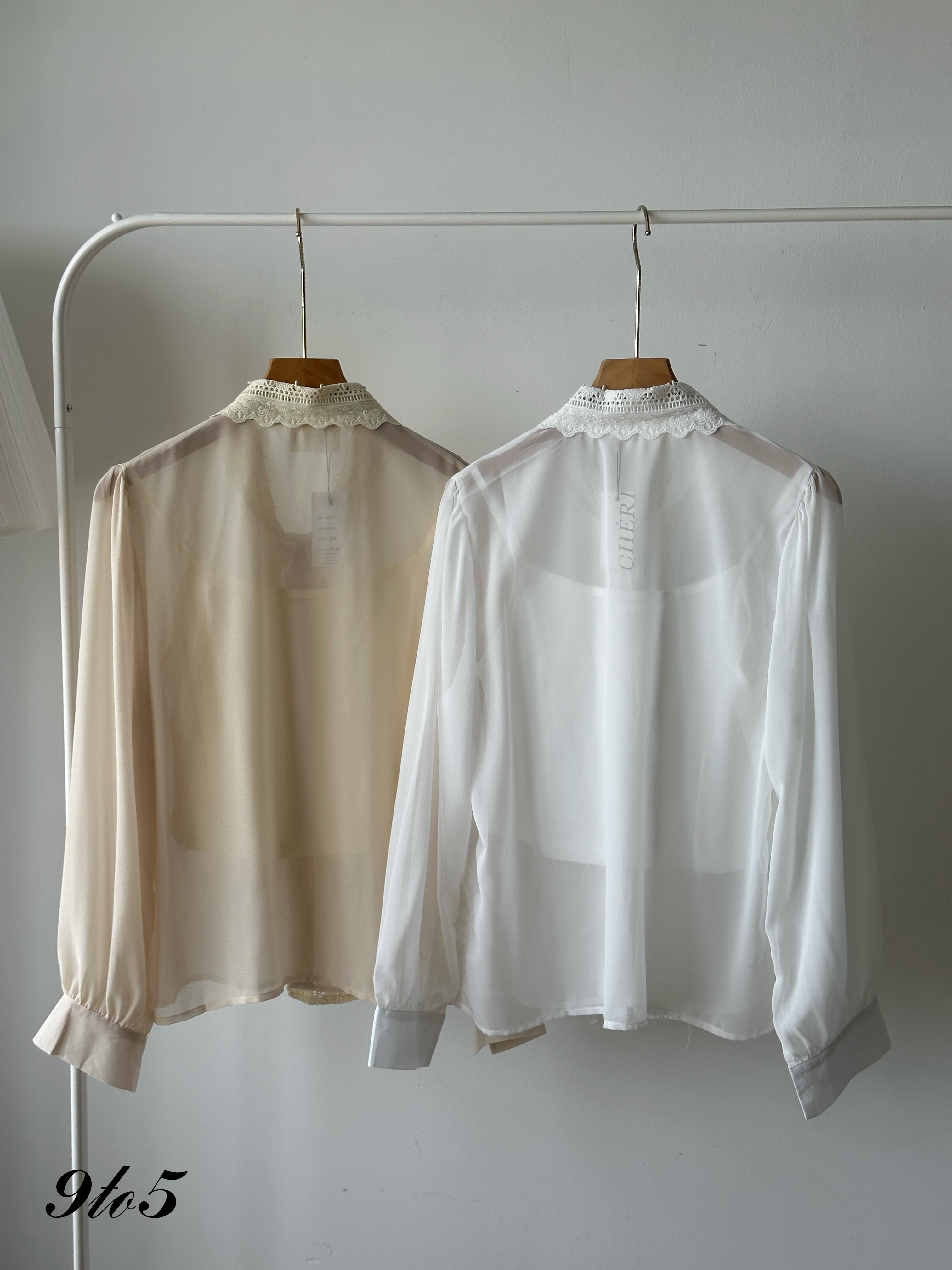 T4232 Lace Collar Shirt - 4 Colors 